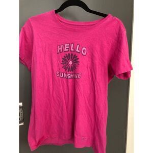 Life is good pink medium flower shirt